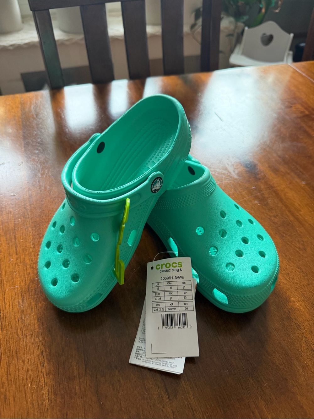 CROCS Kids' Classic Clog in Turquoise
